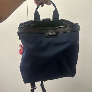 Calvin Klein Blue Backpack Minimalist Design